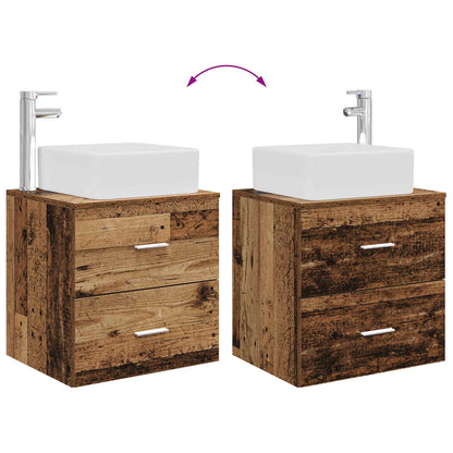 vidaXL Bathroom Cabinet Set 3 pcs Old Wood 53 x 34.5 x 63 cm
