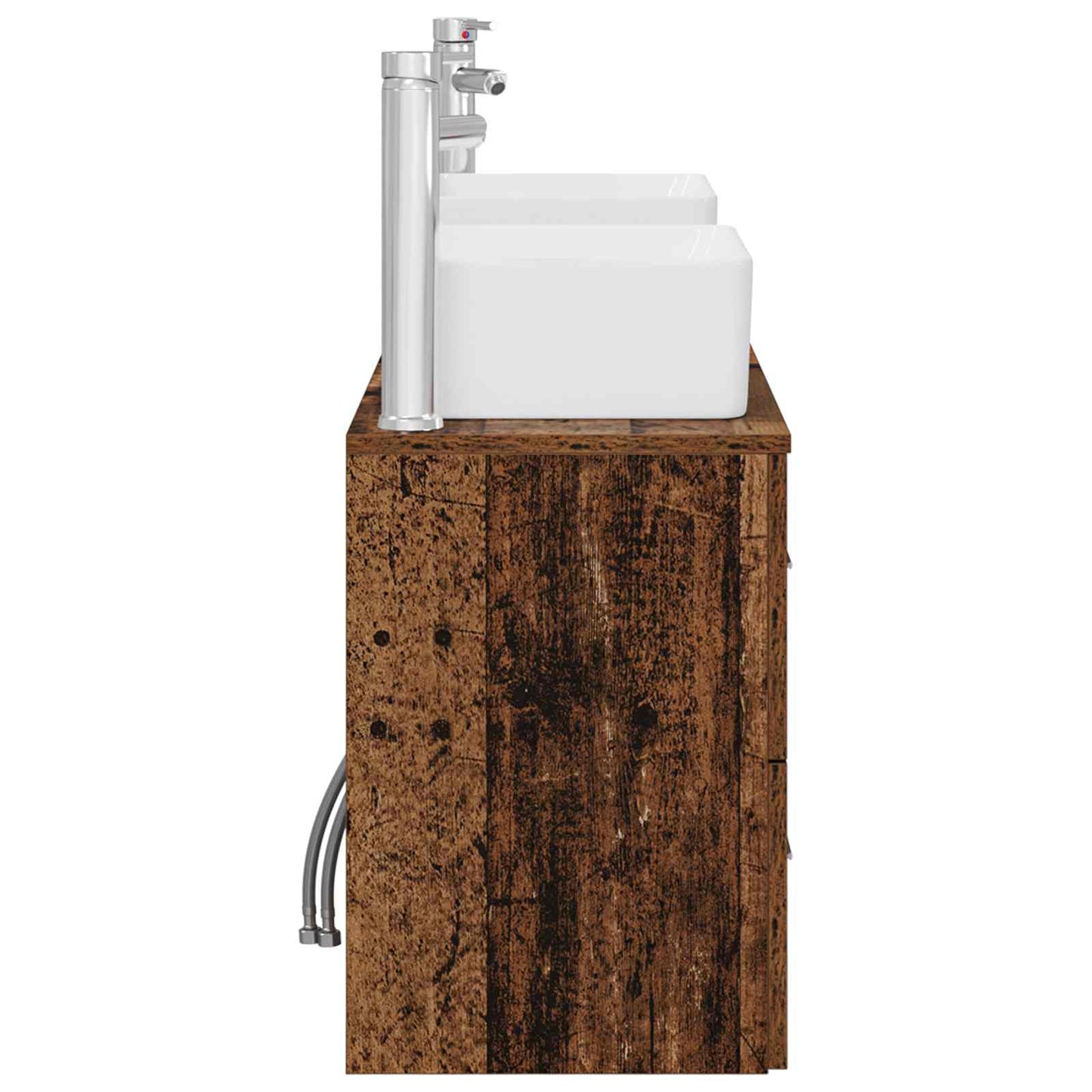 vidaXL Bathroom Cabinet Set 3 pcs Old Wood 53 x 34.5 x 63 cm