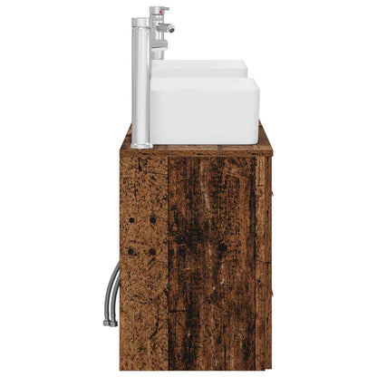 vidaXL Bathroom Cabinet Set 3 pcs Old Wood 53 x 34.5 x 63 cm