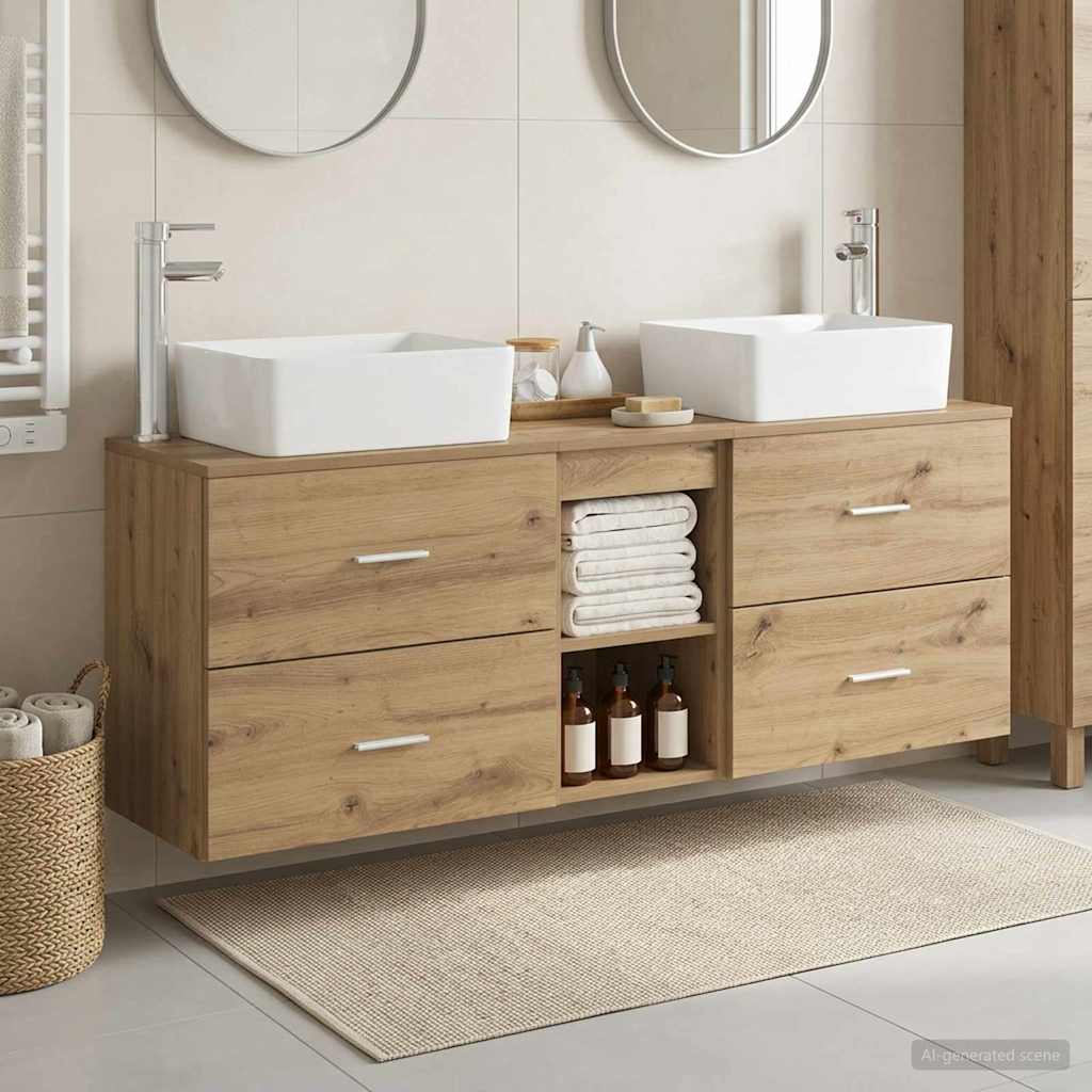 vidaXL Bathroom Cabinet Set 3 pcs Artisan Oak 53 x 34.5 x 63 cm