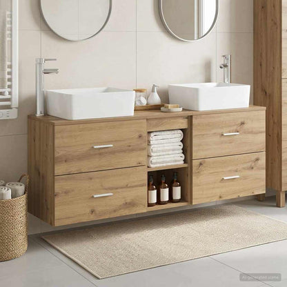vidaXL Bathroom Cabinet Set 3 pcs Artisan Oak 53 x 34.5 x 63 cm