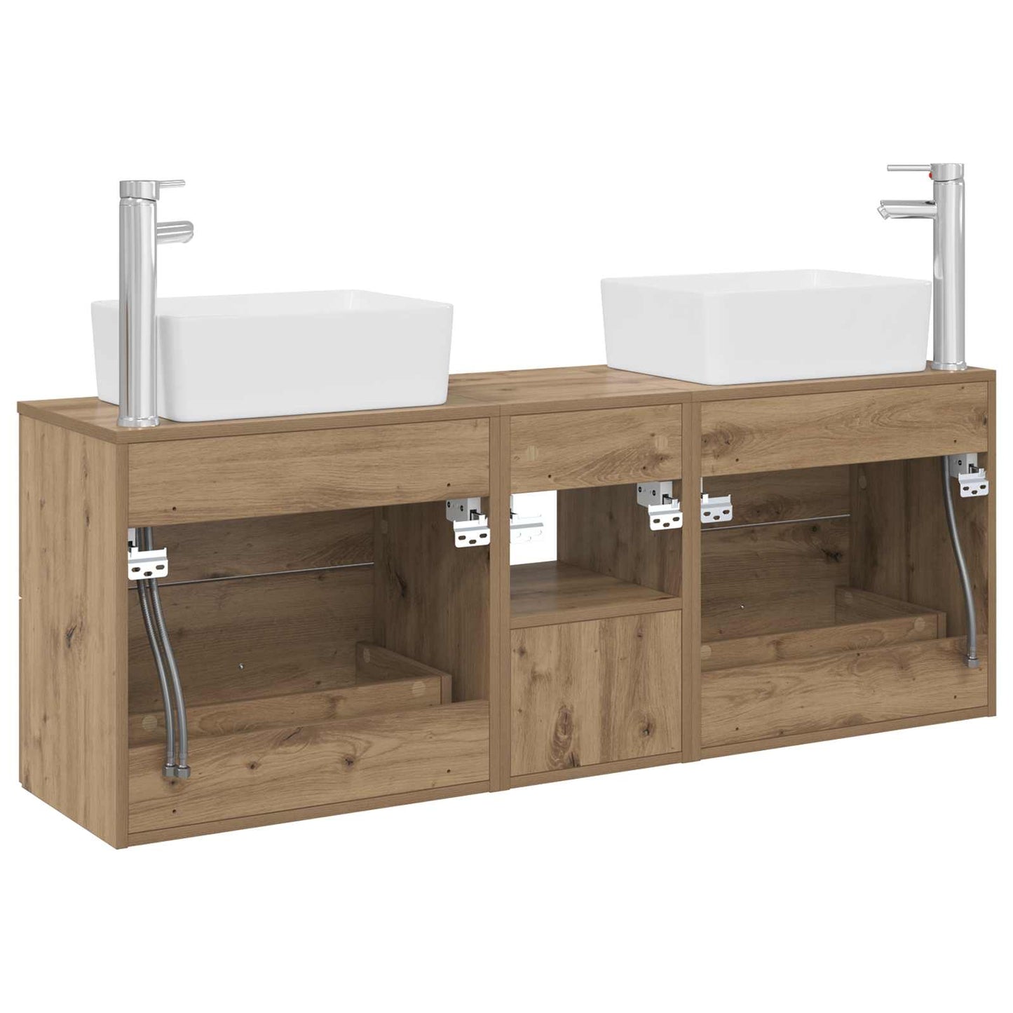 vidaXL Bathroom Cabinet Set 3 pcs Artisan Oak 53 x 34.5 x 63 cm