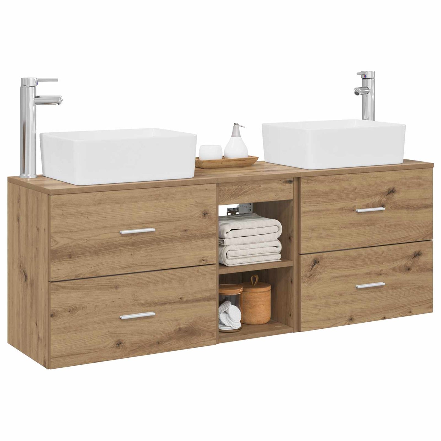vidaXL Bathroom Cabinet Set 3 pcs Artisan Oak 53 x 34.5 x 63 cm