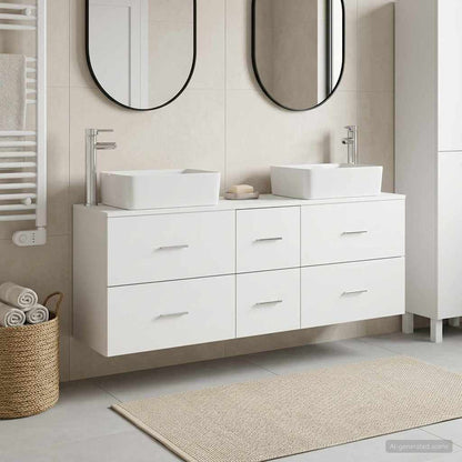 vidaXL Bathroom Cabinet Set 3 pcs White 53 x 34.5 x 63 cm
