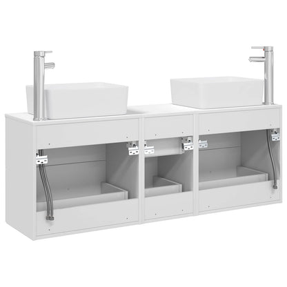 vidaXL Bathroom Cabinet Set 3 pcs White 53 x 34.5 x 63 cm
