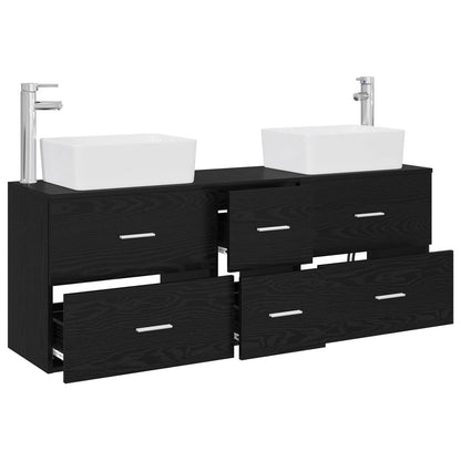 vidaXL Bathroom Cabinet Set 3 pcs Black 53 x 34.5 x 63 cm