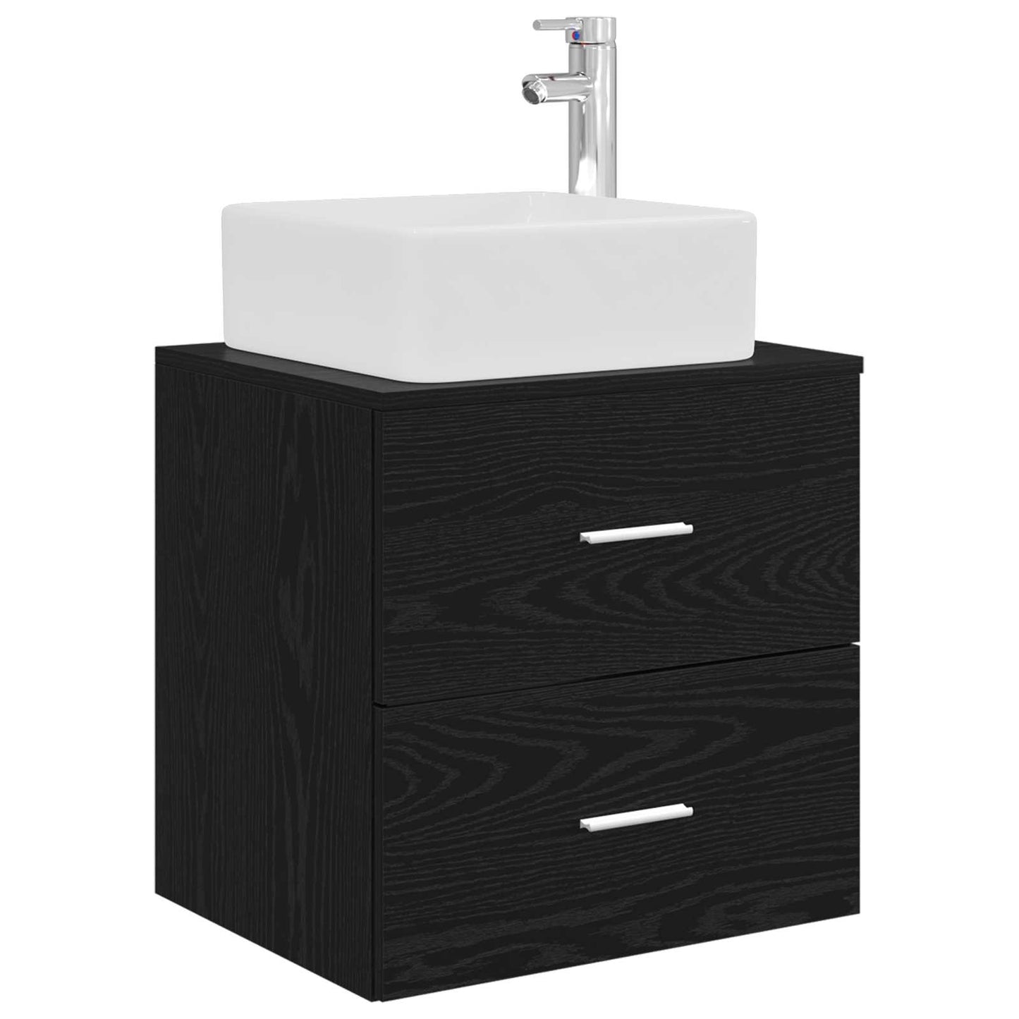 vidaXL Bathroom Cabinet Set 3 pcs Black 53 x 34.5 x 63 cm