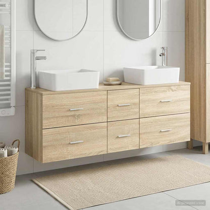 vidaXL Bathroom Cabinet Set 3 pcs Sonoma Oak 53 x 34.5 x 63 cm