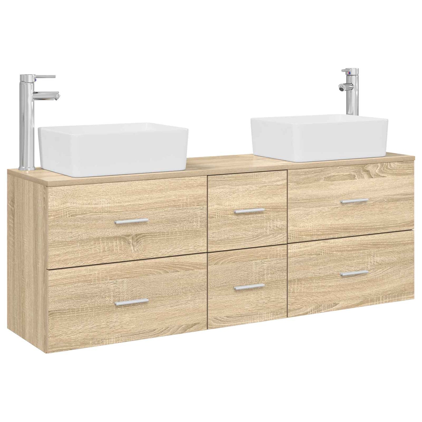 vidaXL Bathroom Cabinet Set 3 pcs Sonoma Oak 53 x 34.5 x 63 cm