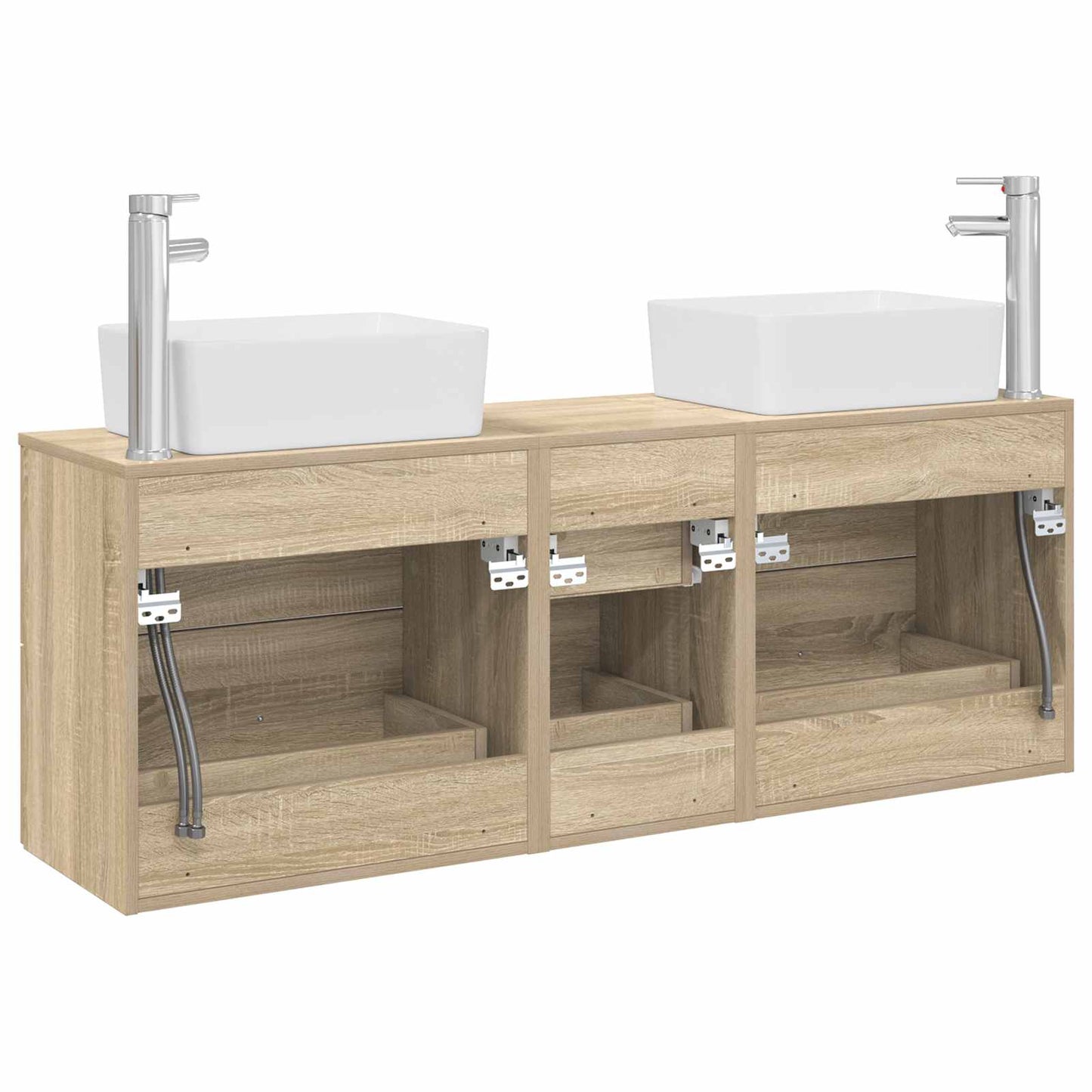 vidaXL Bathroom Cabinet Set 3 pcs Sonoma Oak 53 x 34.5 x 63 cm