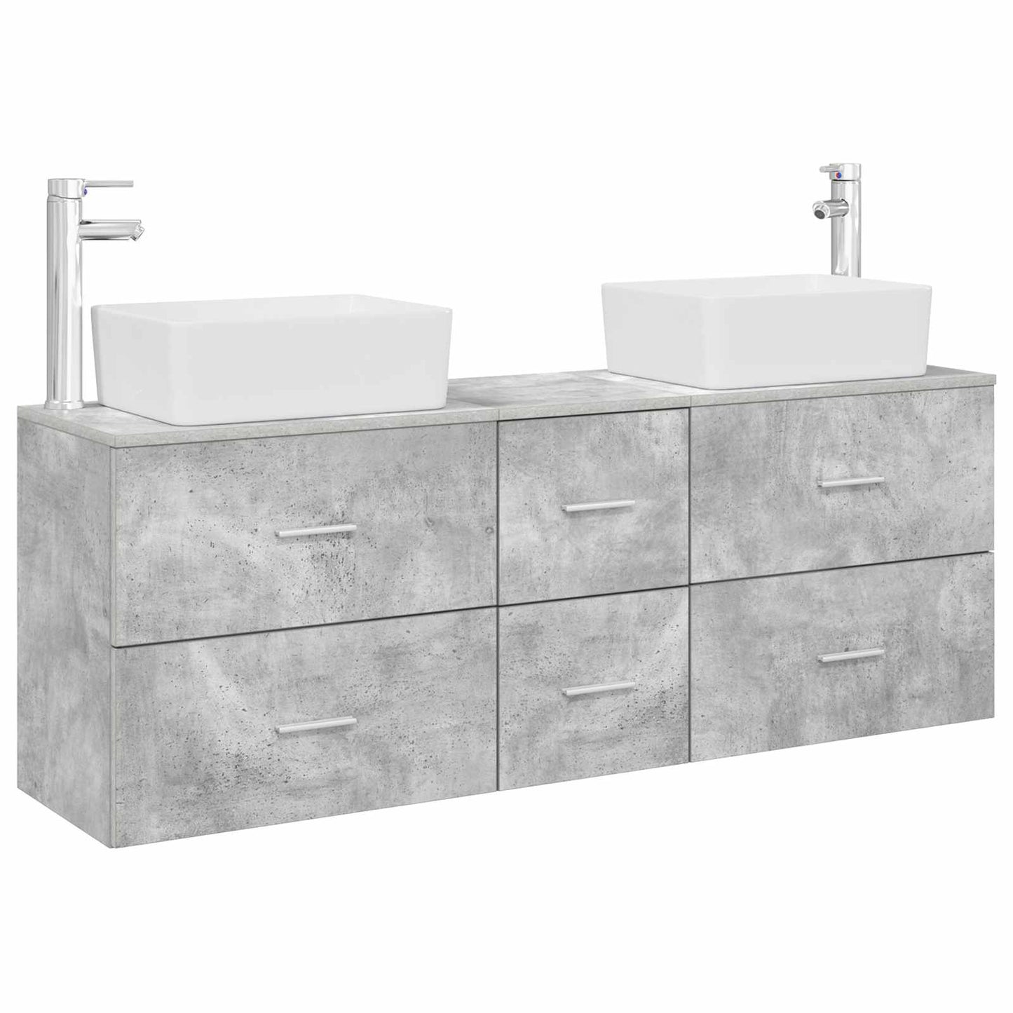 vidaXL Bathroom Cabinet Set 3 pcs Concrete Grey 53 x 34.5 x 63 cm