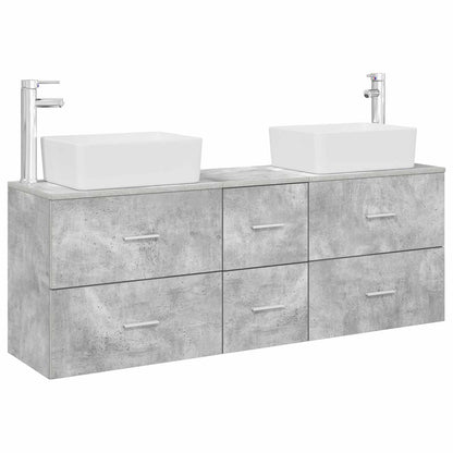 vidaXL Bathroom Cabinet Set 3 pcs Concrete Grey 53 x 34.5 x 63 cm