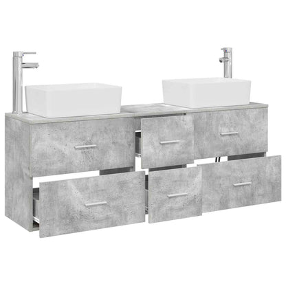 vidaXL Bathroom Cabinet Set 3 pcs Concrete Grey 53 x 34.5 x 63 cm
