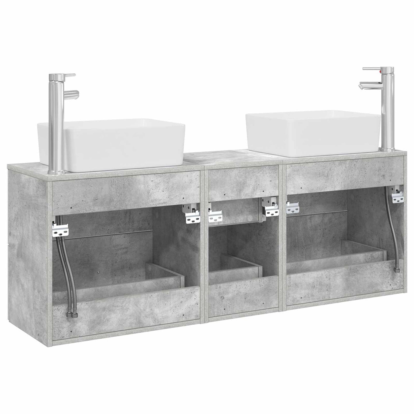 vidaXL Bathroom Cabinet Set 3 pcs Concrete Grey 53 x 34.5 x 63 cm