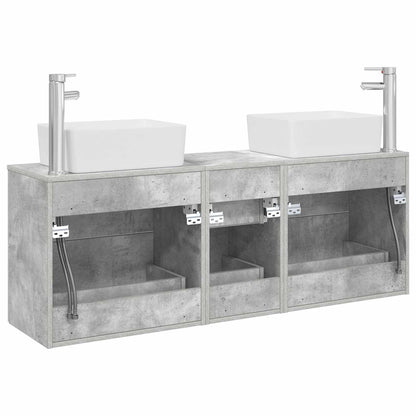 vidaXL Bathroom Cabinet Set 3 pcs Concrete Grey 53 x 34.5 x 63 cm