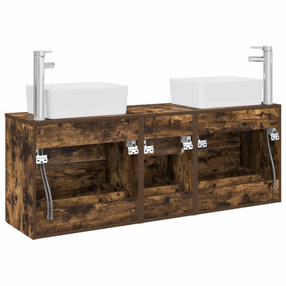 vidaXL Bathroom Cabinet Set 3 pcs Smoked Oak 53 x 34.5 x 63 cm