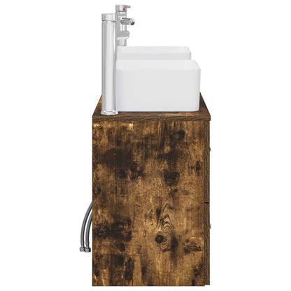 vidaXL Bathroom Cabinet Set 3 pcs Smoked Oak 53 x 34.5 x 63 cm
