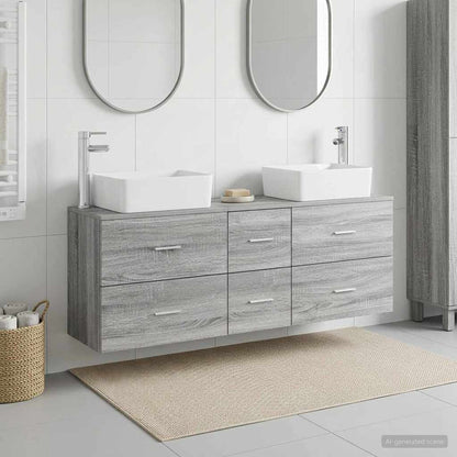 vidaXL Bathroom Cabinet Set 3 pcs Grey Sonoma 53 x 34.5 x 63 cm
