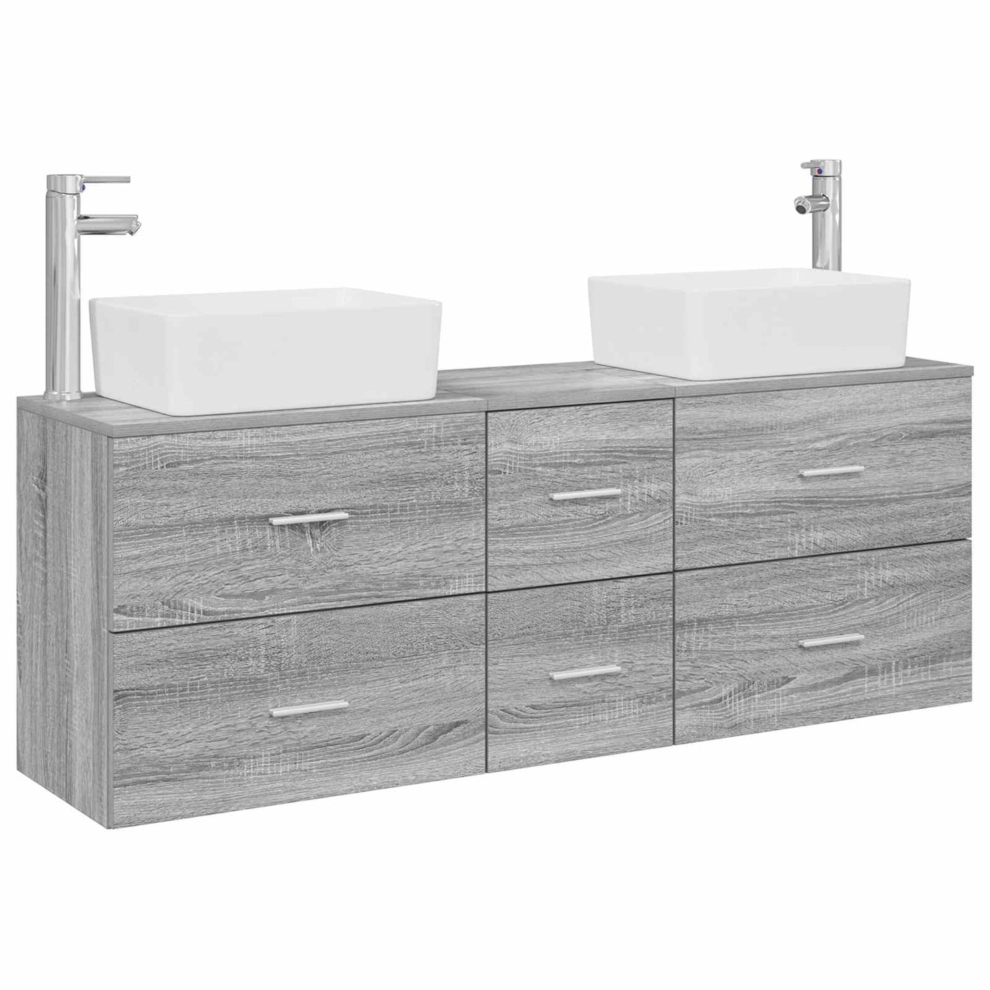 vidaXL Bathroom Cabinet Set 3 pcs Grey Sonoma 53 x 34.5 x 63 cm