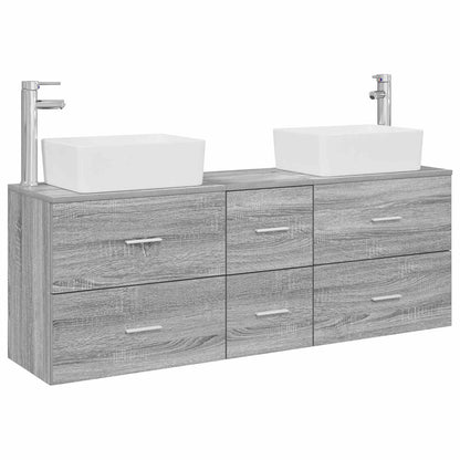 vidaXL Bathroom Cabinet Set 3 pcs Grey Sonoma 53 x 34.5 x 63 cm