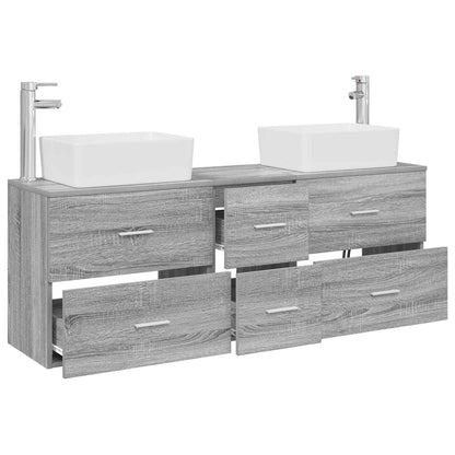vidaXL Bathroom Cabinet Set 3 pcs Grey Sonoma 53 x 34.5 x 63 cm