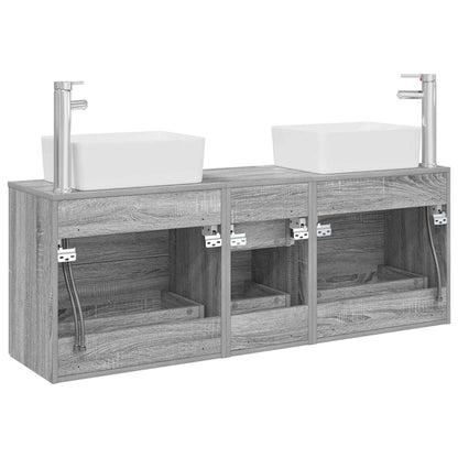 vidaXL Bathroom Cabinet Set 3 pcs Grey Sonoma 53 x 34.5 x 63 cm