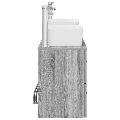 vidaXL Bathroom Cabinet Set 3 pcs Grey Sonoma 53 x 34.5 x 63 cm