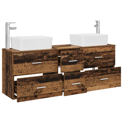 vidaXL Bathroom Cabinet Set 3 pcs Old Wood 53 x 34.5 x 63 cm