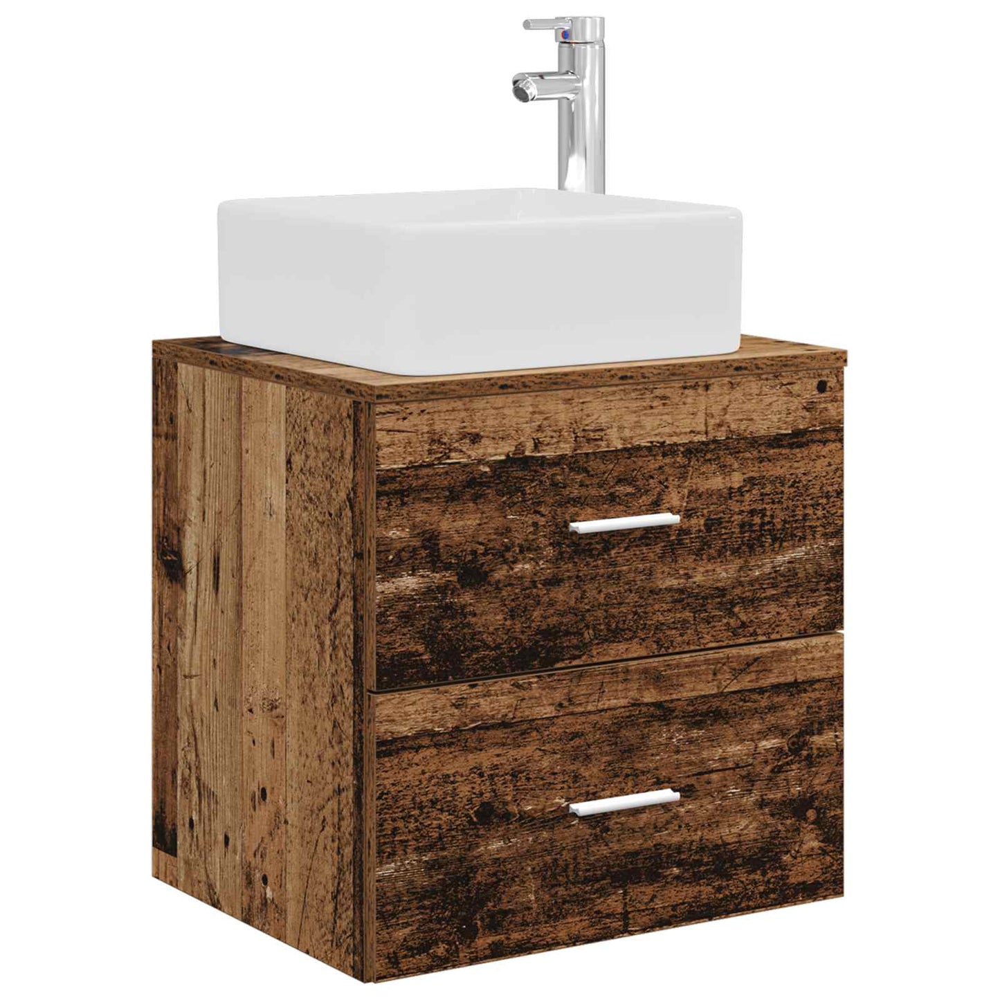 vidaXL Bathroom Cabinet Set 3 pcs Old Wood 53 x 34.5 x 63 cm
