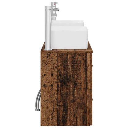 vidaXL Bathroom Cabinet Set 3 pcs Old Wood 53 x 34.5 x 63 cm