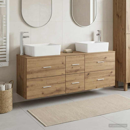 vidaXL Bathroom Cabinet Set 3 pcs Artisan Oak 53 x 34.5 x 63 cm