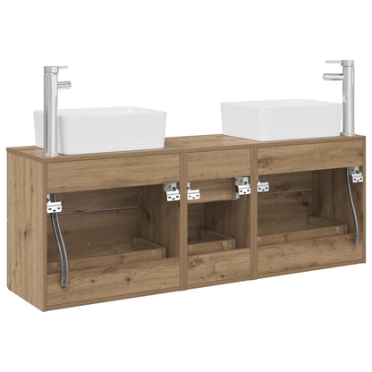 vidaXL Bathroom Cabinet Set 3 pcs Artisan Oak 53 x 34.5 x 63 cm