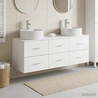 vidaXL Bathroom Cabinet Set 3 pcs White 62.5 x 44.5 x 50 cm