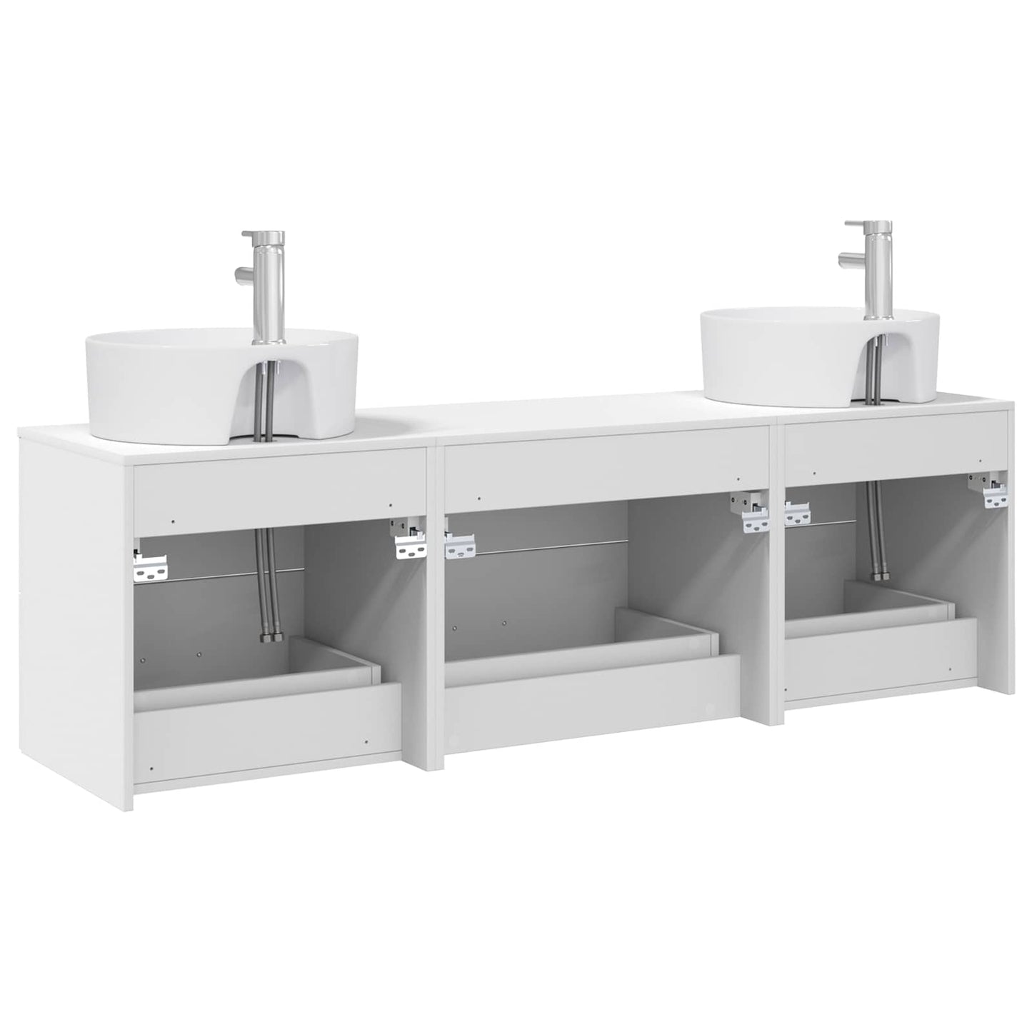 vidaXL Bathroom Cabinet Set 3 pcs White 62.5 x 44.5 x 50 cm