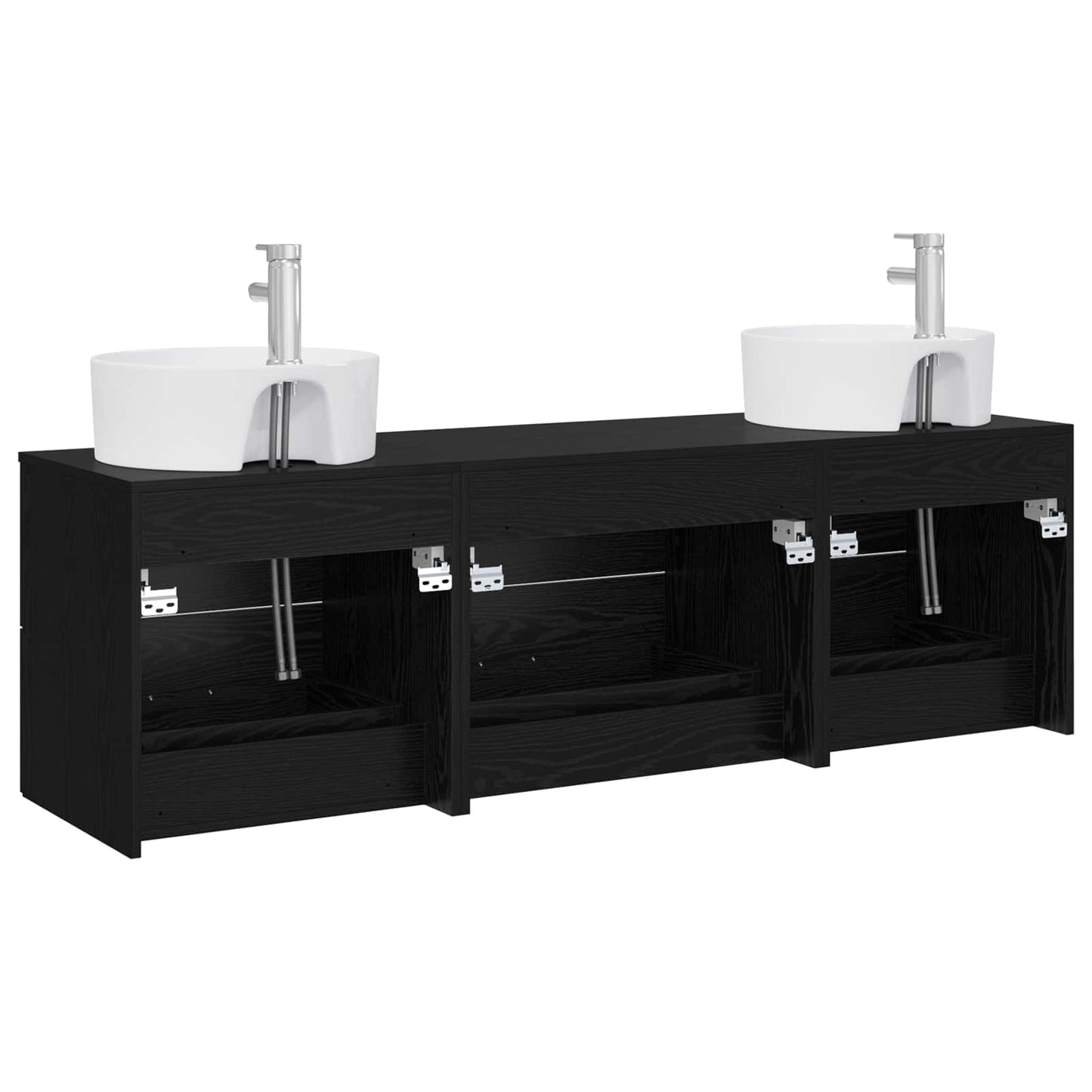 vidaXL Bathroom Cabinet Set 3 pcs Black 62.5 x 44.5 x 50 cm