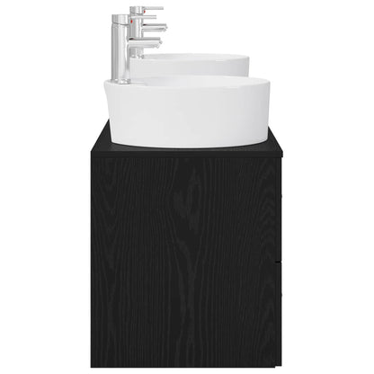 vidaXL Bathroom Cabinet Set 3 pcs Black 62.5 x 44.5 x 50 cm