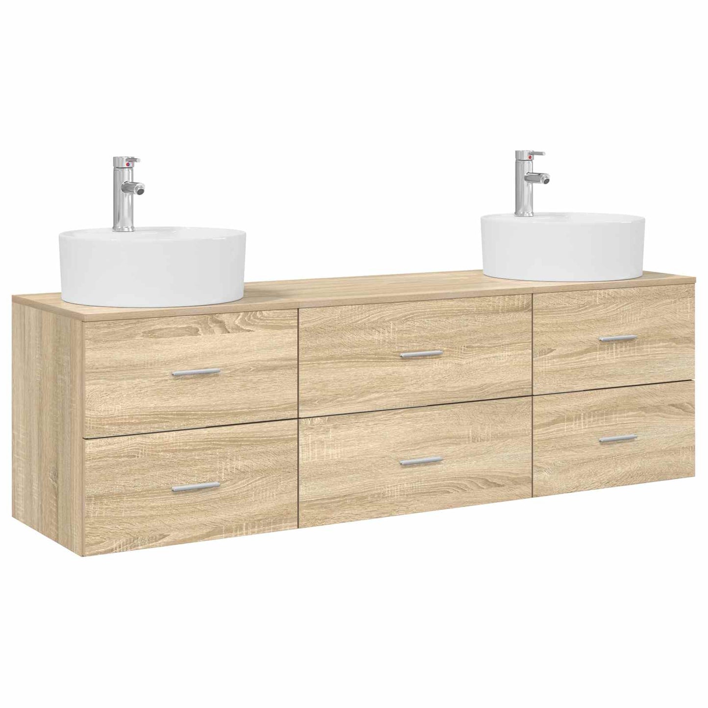vidaXL Bathroom Cabinet Set 3 pcs Sonoma Oak 62.5 x 44.5 x 50 cm