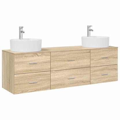 vidaXL Bathroom Cabinet Set 3 pcs Sonoma Oak 62.5 x 44.5 x 50 cm