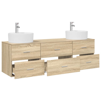 vidaXL Bathroom Cabinet Set 3 pcs Sonoma Oak 62.5 x 44.5 x 50 cm