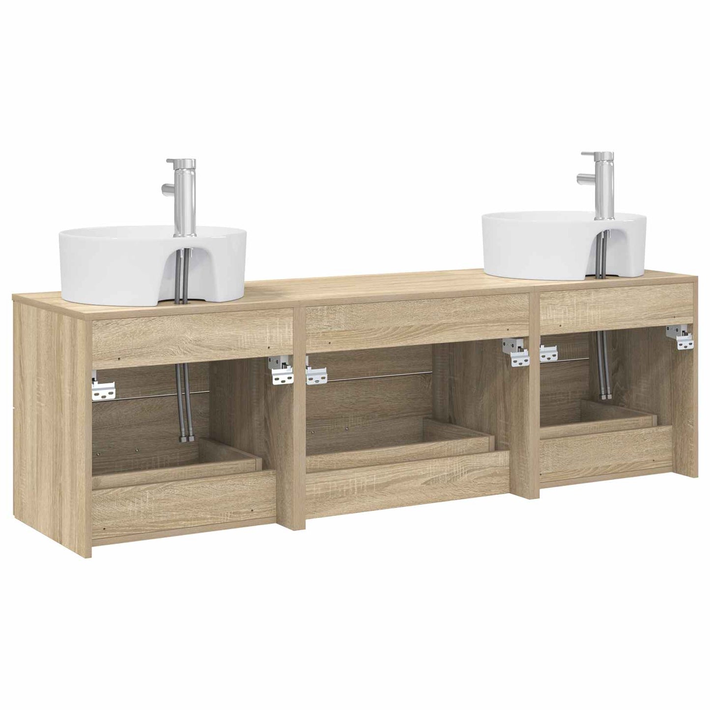 vidaXL Bathroom Cabinet Set 3 pcs Sonoma Oak 62.5 x 44.5 x 50 cm
