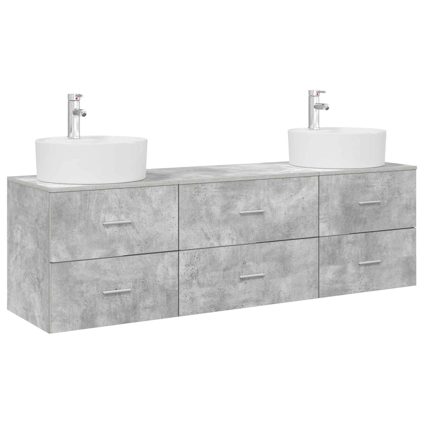 vidaXL Bathroom Cabinet Set 3 pcs Concrete Grey 62.5 x 44.5 x 50 cm