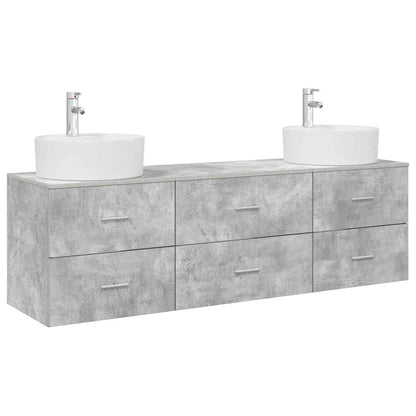 vidaXL Bathroom Cabinet Set 3 pcs Concrete Grey 62.5 x 44.5 x 50 cm