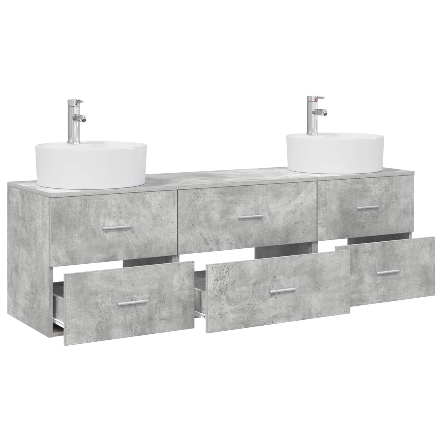 vidaXL Bathroom Cabinet Set 3 pcs Concrete Grey 62.5 x 44.5 x 50 cm