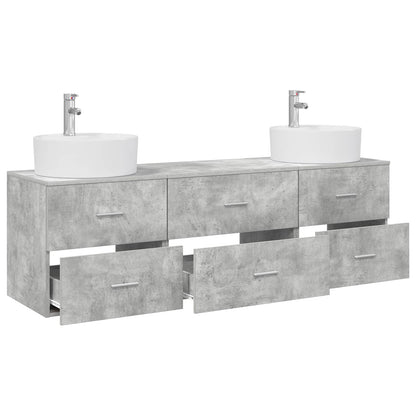 vidaXL Bathroom Cabinet Set 3 pcs Concrete Grey 62.5 x 44.5 x 50 cm