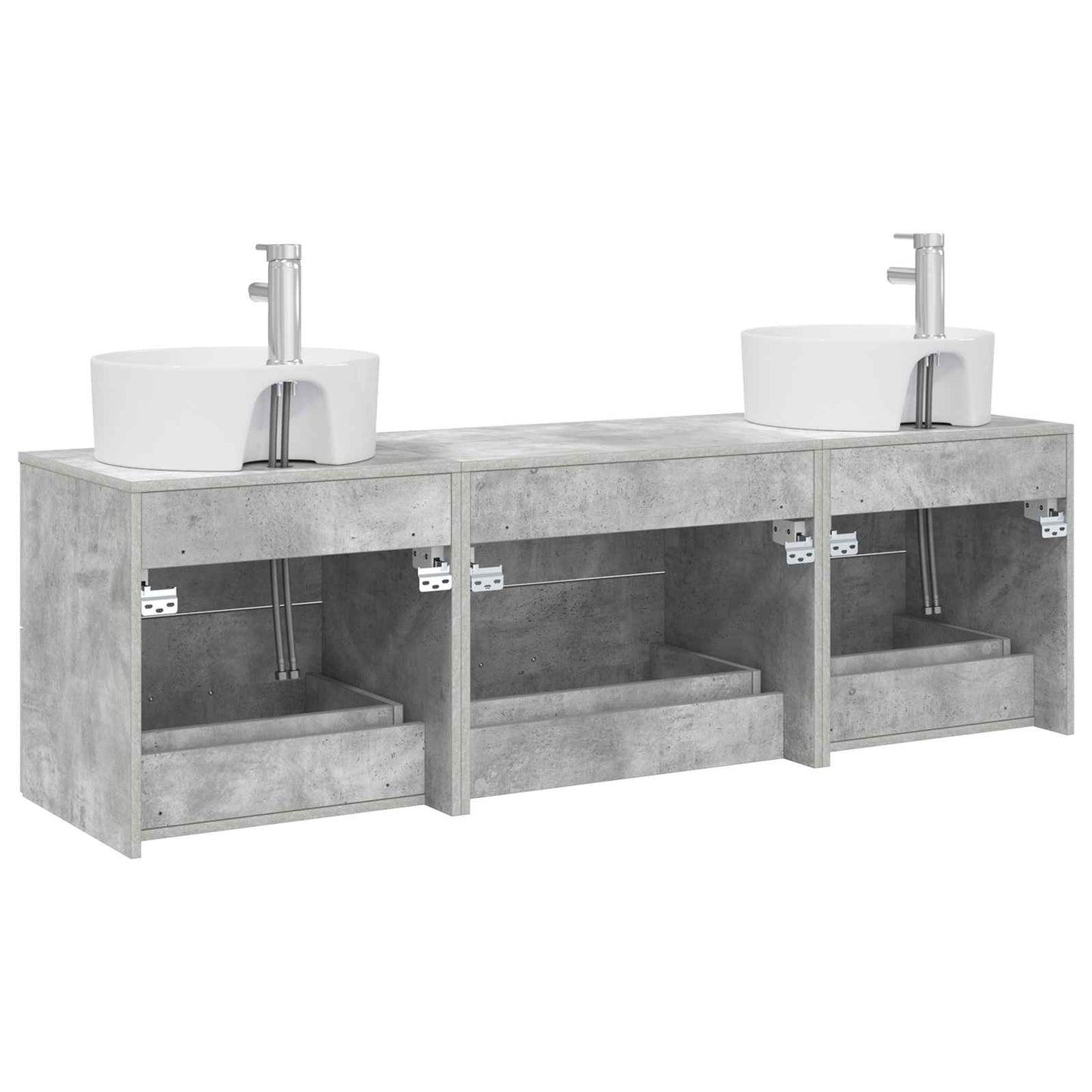 vidaXL Bathroom Cabinet Set 3 pcs Concrete Grey 62.5 x 44.5 x 50 cm