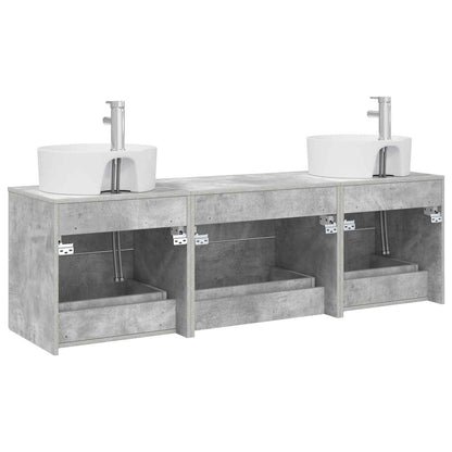 vidaXL Bathroom Cabinet Set 3 pcs Concrete Grey 62.5 x 44.5 x 50 cm