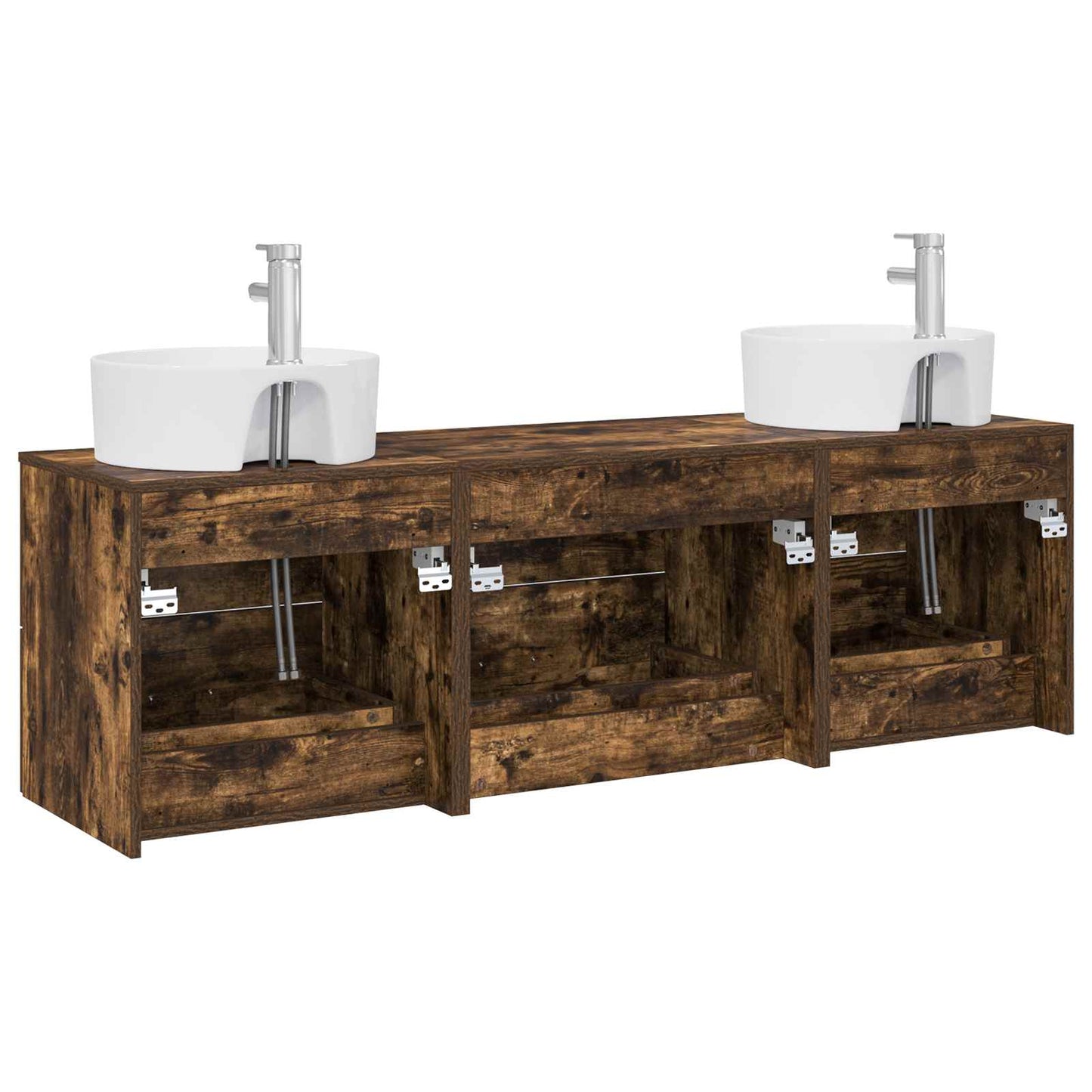 vidaXL Bathroom Cabinet Set 3 pcs Smoked Oak 62.5 x 44.5 x 50 cm