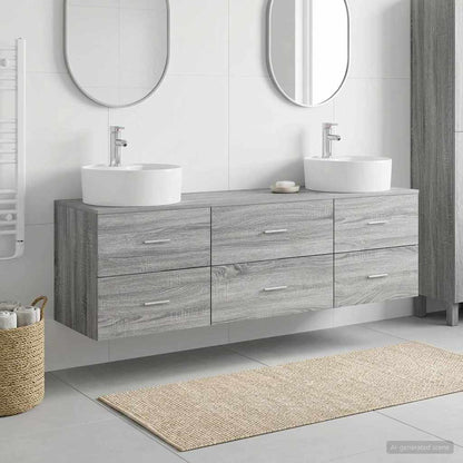 vidaXL Bathroom Cabinet Set 3 pcs Grey Sonoma 62.5 x 44.5 x 50 cm