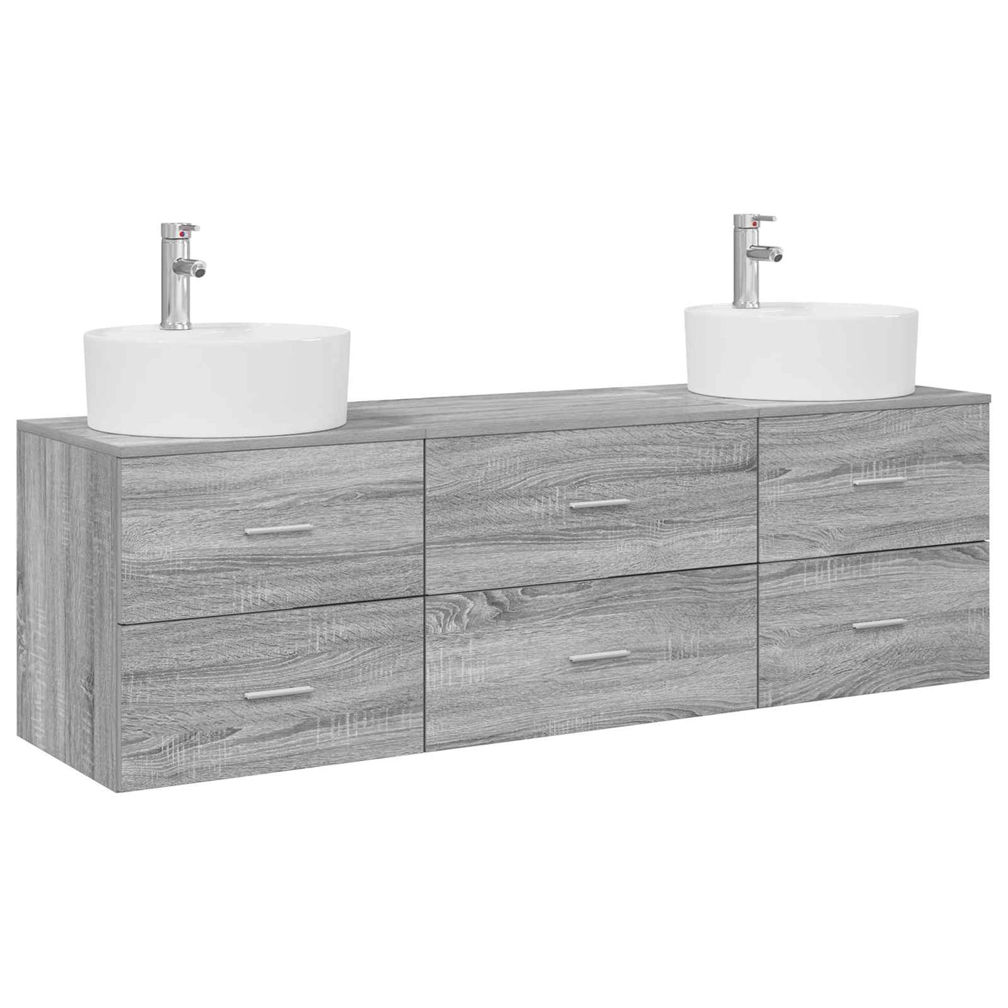 vidaXL Bathroom Cabinet Set 3 pcs Grey Sonoma 62.5 x 44.5 x 50 cm