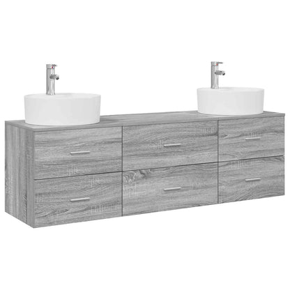 vidaXL Bathroom Cabinet Set 3 pcs Grey Sonoma 62.5 x 44.5 x 50 cm